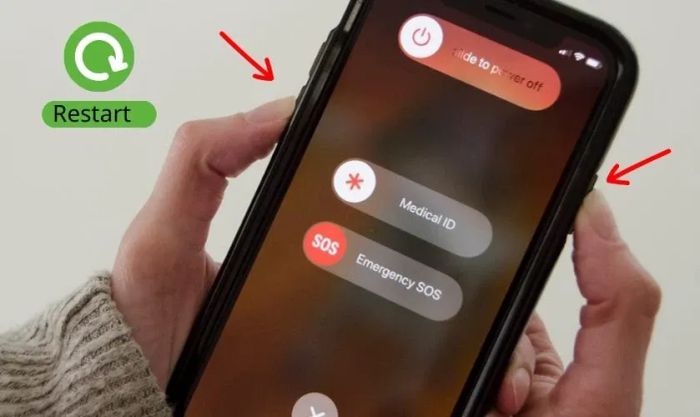 Khởi động lại thiết bị để giải quyết lỗi phóng to màn hình