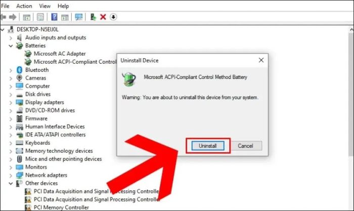 Trong hộp thoại xuất hiện, chọn Uninstall