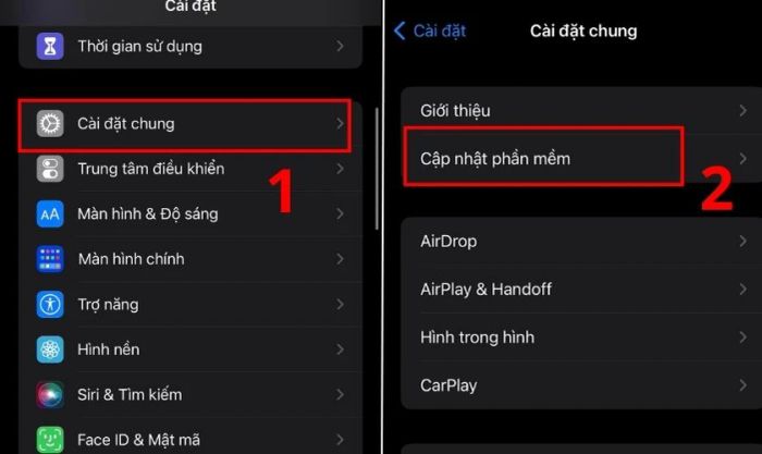 Cập nhật phiên bản iOS mới nhất cho iPhone bị sập nguồn liên tục