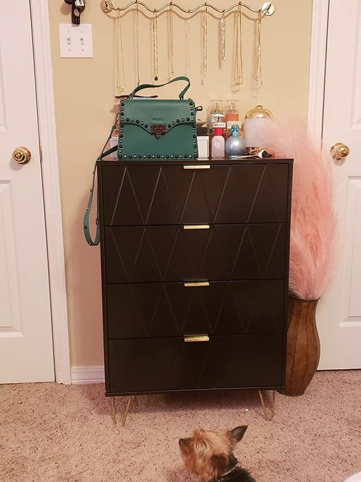 Reviewer photo of a small black dresser