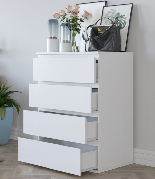 The dresser with all drawers open