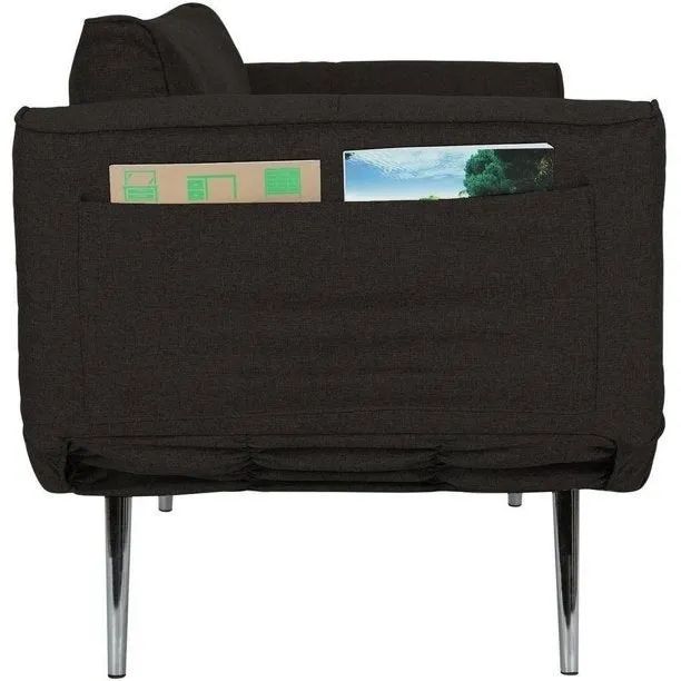 The convenient side storage pocket on the futon.