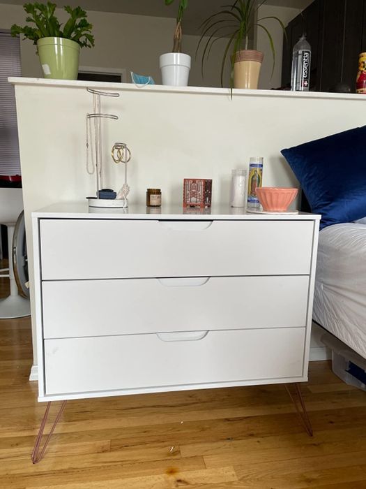 Reviewer's photo of a three-drawer dresser