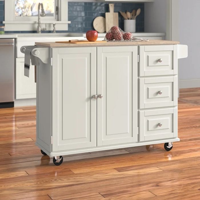 The kitchen island in Off-White