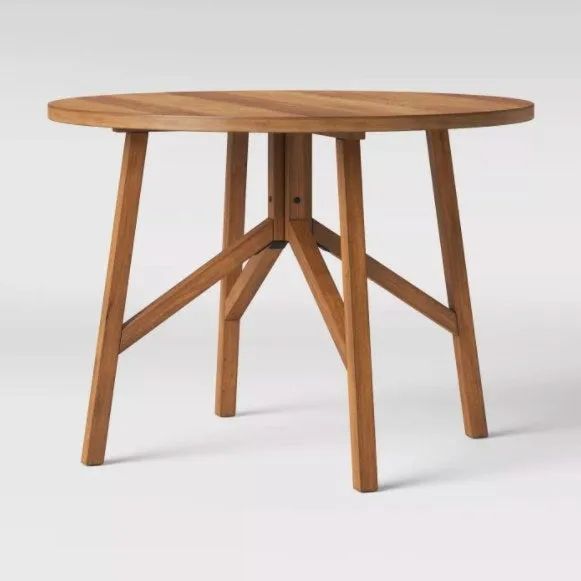 Round wooden table.