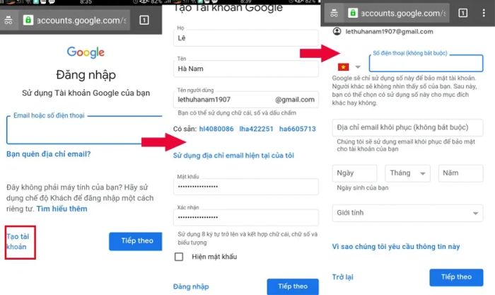 Hướng dẫn tạo tài khoản email mới trên điện thoại
