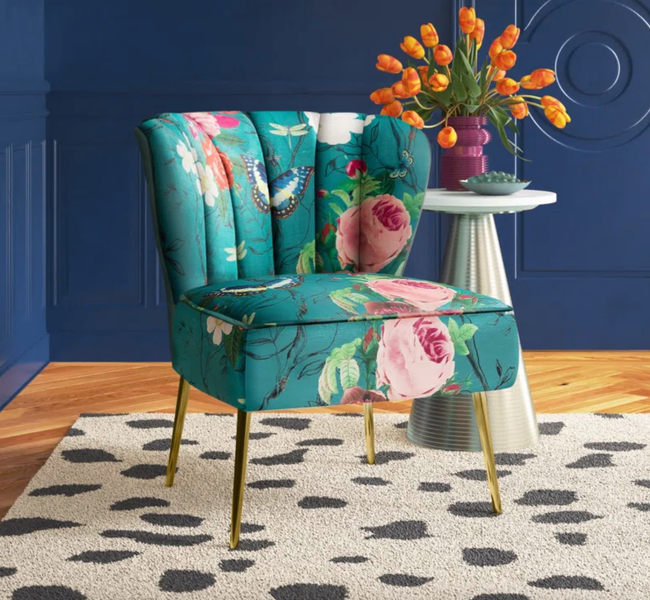 The blue Etta Avenue wide side chair