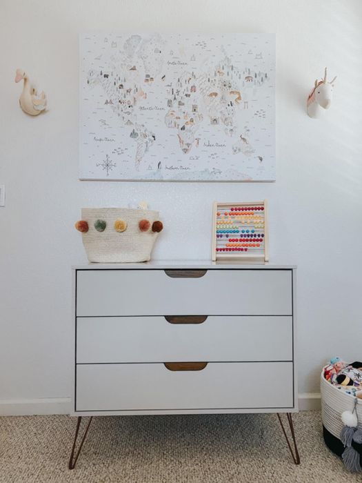 Reviewer's photo of a white dresser in a bedroom setting