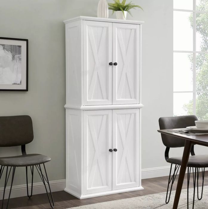 The white pantry unit, standing tall and spacious