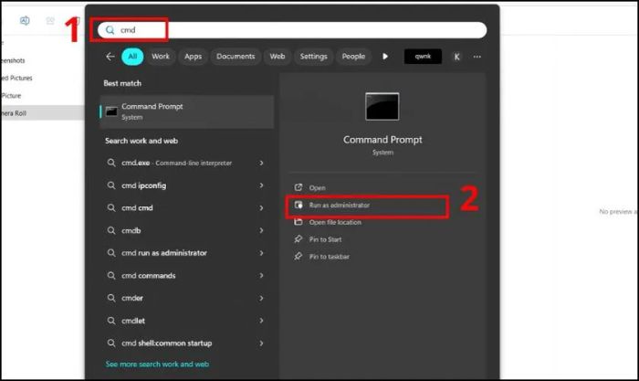 Khôi phục quyền truy cập ổ cứng bằng cách sử dụng Command Prompt