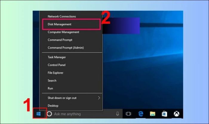 Hiển thị ổ cứng bị ẩn bằng Disk Management