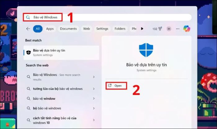 Sau đó nhấn vào Open hoặc nhấp vào biểu tượng tấm khiên của ứng dụng