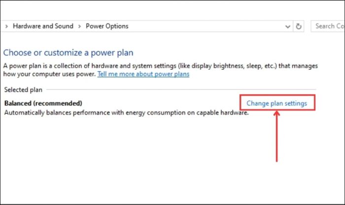 Sau khi thực hiện, nhấn vào Change Plan Settings để tiếp tục