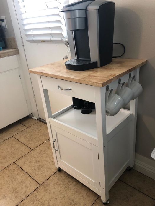 white kitchen island cart