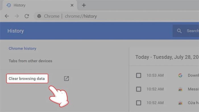 Xóa dữ liệu duyệt web