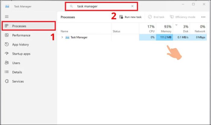 Cách kiểm tra lỗi màn hình laptop nhảy hình qua Task Manager