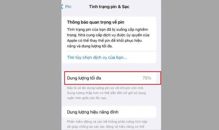 Kiểm tra tình trạng pin của điện thoại