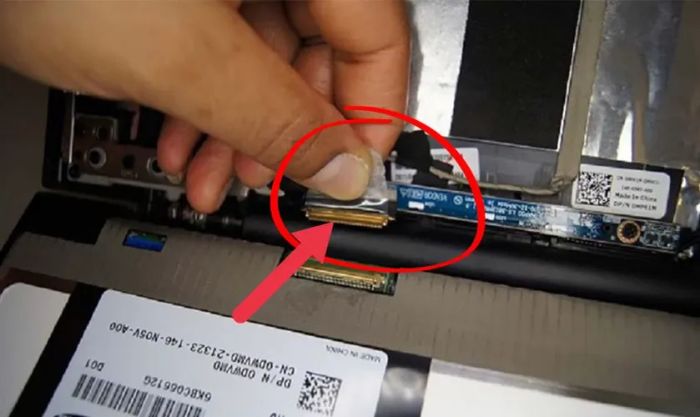 Dây cáp màn hình Macbook bị lỏng gây ra hiện tượng nhiễu