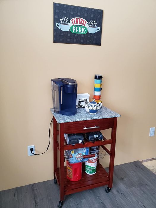 wood and granite cart