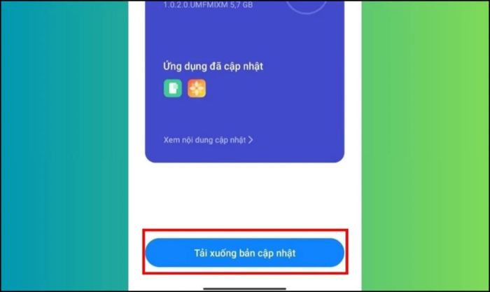 Chọn Tải xuống bản cập nhật để cập nhật ngay lập tức và tiếp tục sử dụng điện thoại bình thường.