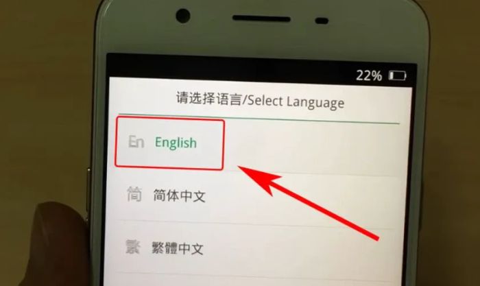 Chuyển đến mục Select language và chọn English