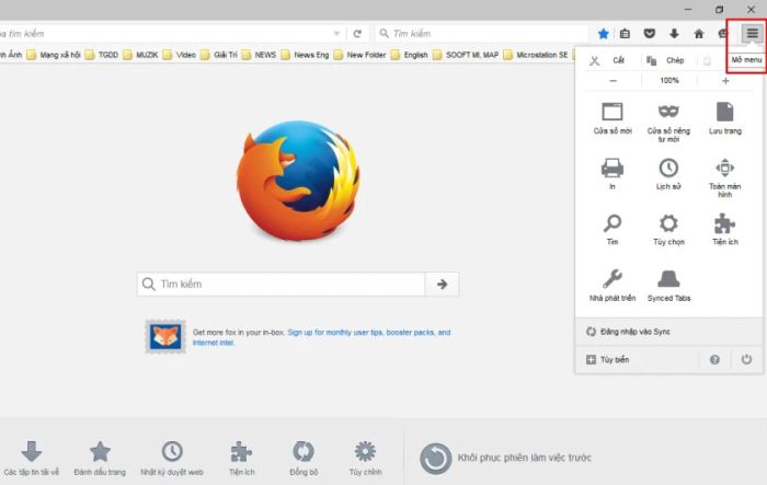 Xóa lịch sử tìm kiếm Google trên trình duyệt Firefox