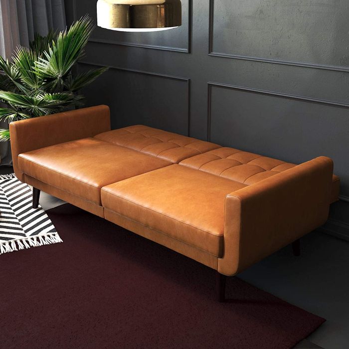 sofa converted into a futon