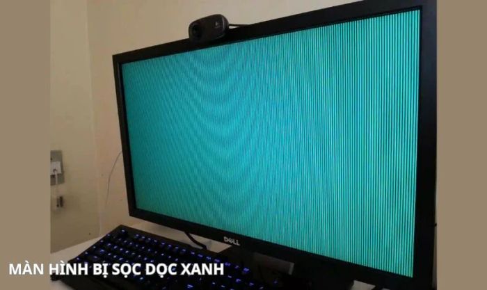 Màn hình laptop xuất hiện sọc dọc màu xanh