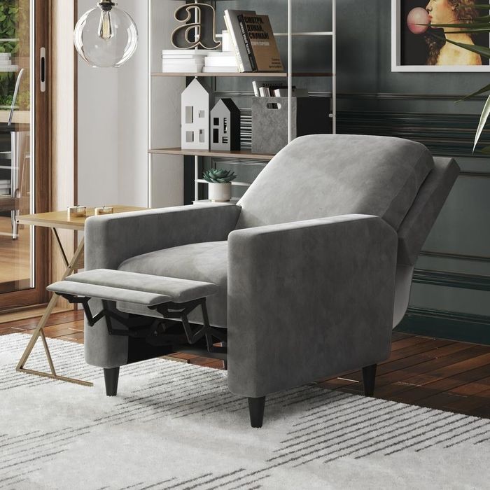 gray velvet version converted to a recliner