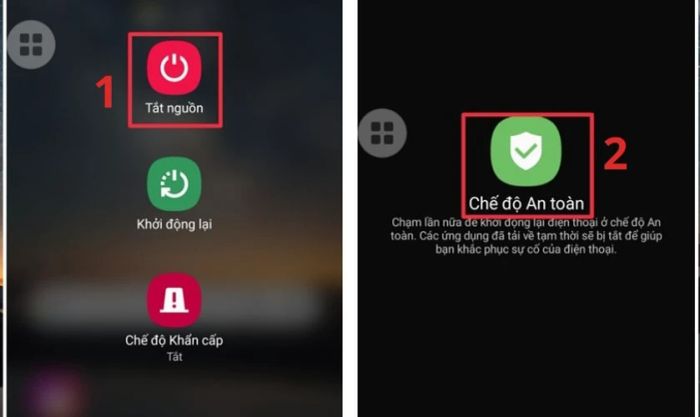 Bật chế độ an toàn để khắc phục lỗi Samsung báo sạc nhưng không vào pin