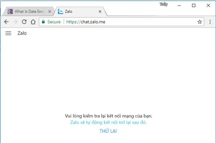 Zalo không vào được - chat zalo.me