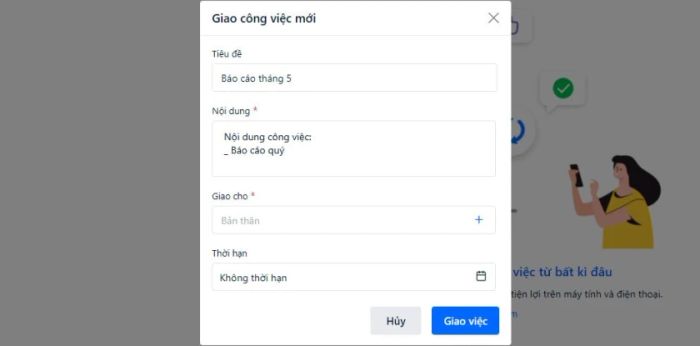 Tạo danh sách công việc