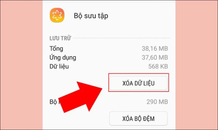 Xóa bộ nhớ đệm Bộ sưu tập Samsung khi gặp sự cố