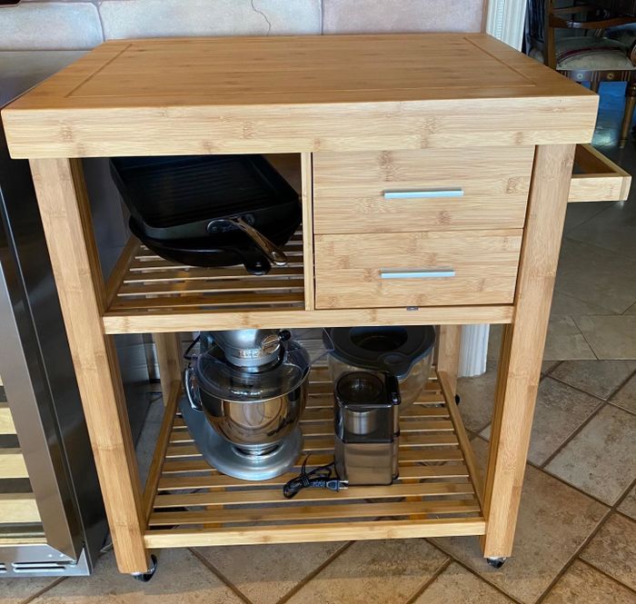 bamboo kitchen cart