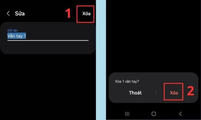 Nhấn Xóa và xác nhận việc xóa một lần nữa