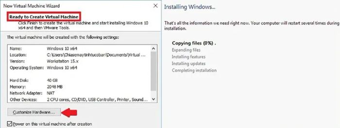 Cài đặt Windows và kiểm tra kết quả