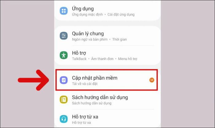 Cập nhật phiên bản phần mềm mới cho điện thoại Samsung
