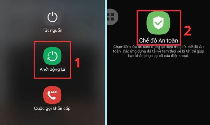 Kích hoạt chế độ an toàn khi màn hình Samsung S21 Ultra gặp lỗi sọc