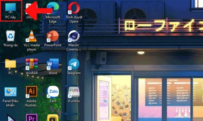 Nháy chuột vào mục This PC 
