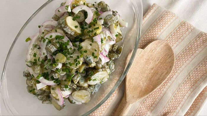 Make sure to bring this pickle salad along to your next picnic for a tasty side.