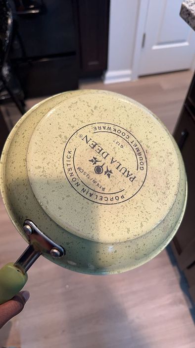 The same pan, now spotless and gleaming