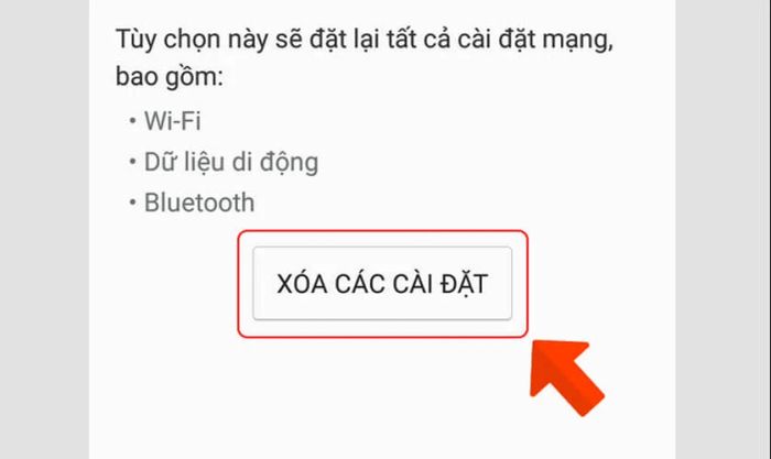 Gỡ bỏ các cài đặt trước đó để đưa máy về trạng thái ban đầu và giải quyết lỗi không gửi được tin nhắn SMS.