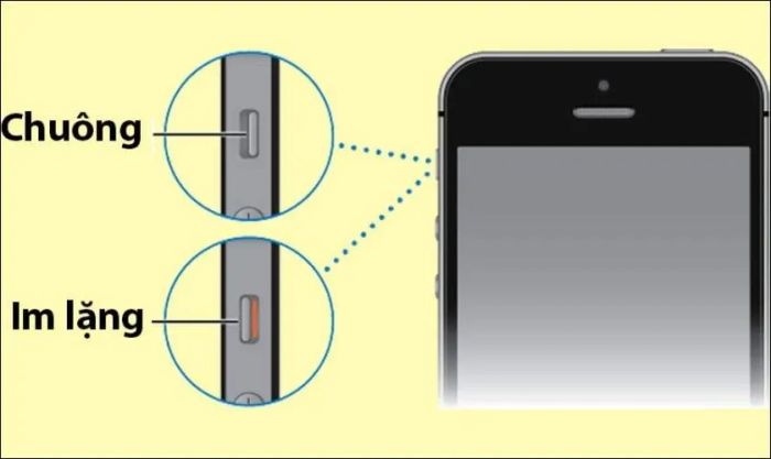 Kiểm tra nút gạt âm thanh trên iPhone khi loa không hoạt động