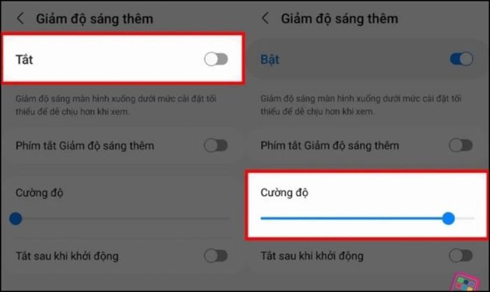 Sử dụng điện thoại Samsung với màn hình ở độ sáng thấp