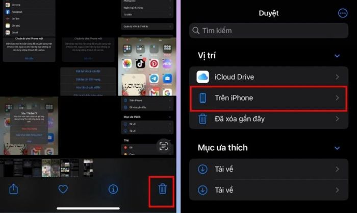 Xoá hình ảnh hoặc video không cần thiết