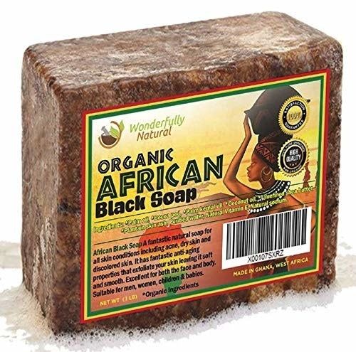A bar of African Black Soap, ready to help you achieve smoother skin.