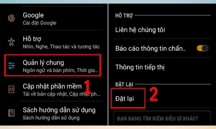 Khôi phục cài đặt gốc cho điện thoại Samsung