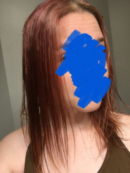 A customer's photo showing their hair after it’s been detangled with the Wet Brush