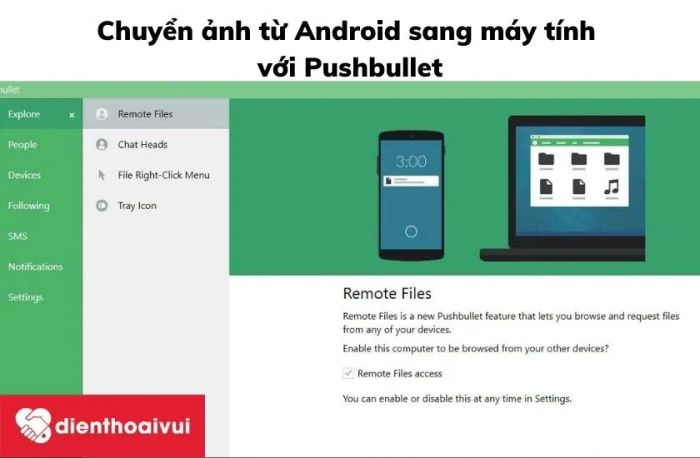 Phần mềm Pushbullet trên thiết bị di động