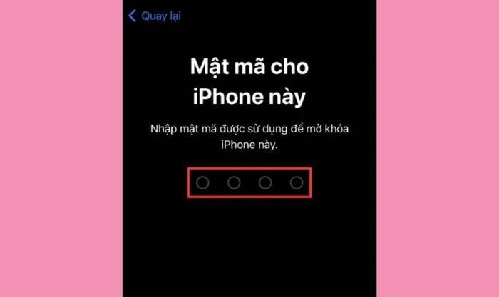 Nhập mật mã của iPhone và chờ đợi quá trình được hoàn tất